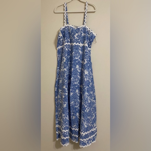 Simply Southern Maxi Dress in Blue and White Toile Pattern - Picture 1 of 4
